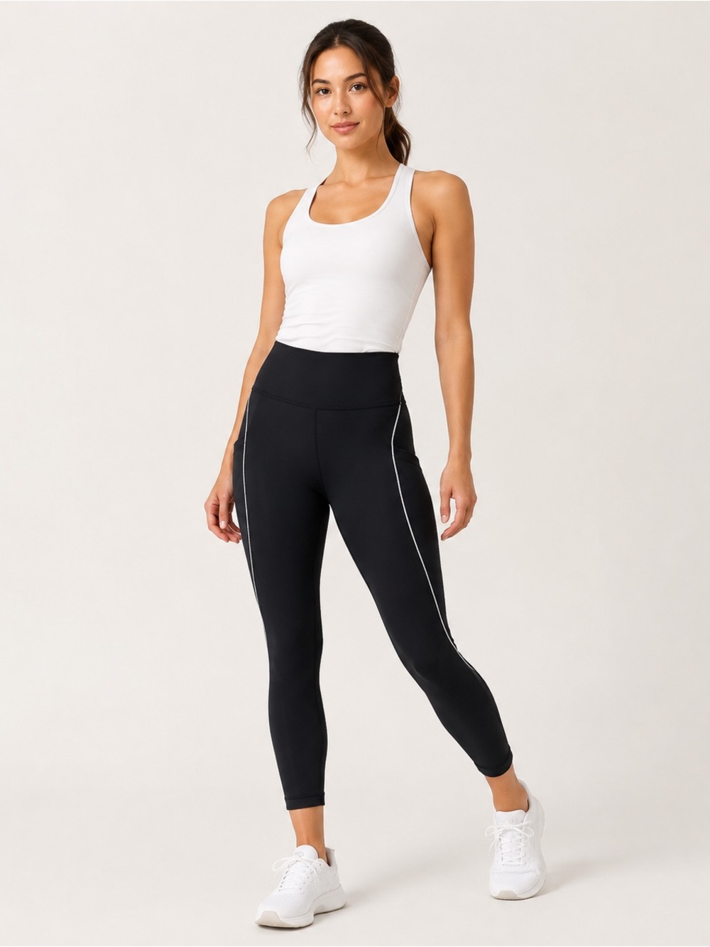 #189 NWT Athleta Interval Stash Tipped 7/8 Tight Black XXS